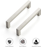 Ravinte 60 Pack Cabinet Handles Square Cabinets Cupboard Handles Brushed Nickel Drawer Pulls Stainless Steel Kitchen Cabinet Pulls Cabinet Hardware Drawer Handles 5 inch Hole Center