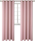 BGment Room Darkening Curtains 108 Inches Long - Grommet Thermal Insulated Drapes Window Treatment Curtains for Bedroom, 2 Panels, 52 x 108 Inch, Baby Pink