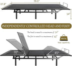 SHA CERLIN 14 Inch Twin XL Size Adjustable Bed Base/Bed Frame with Head and Foot Articulation Incline, Wireless Remote,Wood Board Support (Base Only)
