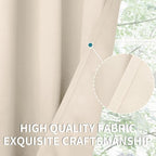 BGment Blackout Curtains - Grommet Thermal Insulated Room Darkening Bedroom and Living Room Curtains, Set of 2 Panels (52 x 63 Inch, Champagne)