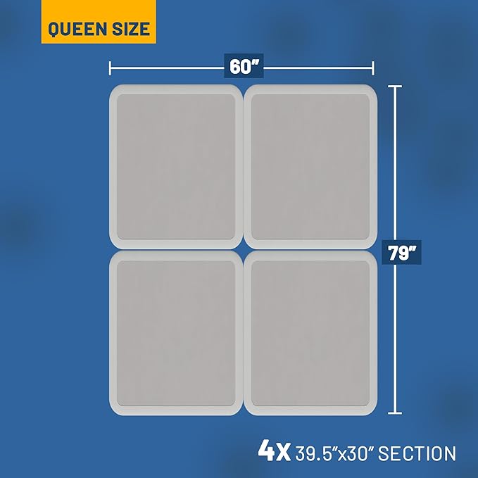 Nutan Inch Sturdy Box Spring for Mattress Support-Durable and Fully Assembled, Natural Wood Queen(Fold), White, 8" Foundation