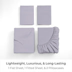 Mellanni Queen Sheets Set - 4 PC Iconic Collection Bedding - Hotel Luxury, Extra Soft, Cooling Bed Sheets - Wrinkle, Fade, Stain Resistant (Queen, Lavender)