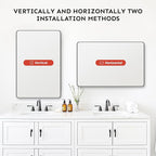 Kosmonia 40x30 Bathroom Vanity Mirror for Wall, Aluminum Framed, Farmhouse Rectangle, Anti-Rust, HD Reflection Anti-Desilvering, Distortion Free, Tempered and Shatter-Proof Wall Mounted Mirror, Black