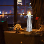 Wocred 2 Piece Candlestick Holders for Holding Pillar Candles, Crystal Crushed Diamond Candle Holders Set Decor for Dinning Room, Silver Glass Votive Candle Holders for Table Centerpiece(12”)