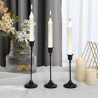 Black Candlestick Holders Set of 3, Metal Taper Candle Holders, Classic Decorative Candle Stick for Christmas, Wedding, Party, Dinner Tables,Home Décor