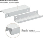 uxcell Cabinet Finger Edge Pull, 8pcs 120mm / 4.72" Aluminum Alloy Back Mount Hidden Cabinet Pulls Concealed Handle for Home Kitchen Drawer Cabinet, Silver