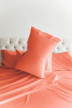 King Sheets Set 6 Piece - Includes 4 Pillowcases - Bed Sheets King Size - Soft Hotel Luxury Bedding - Cooling, Comfy, Fade Free & Breathable - 1 Flat & 1 Fitted & 4 Pillowcases w/ Deep Pockets - Coral