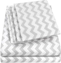 Cal King Size Bed Sheets - 6 Piece 1500 Supreme Collection Fine Brushed Microfiber Deep Pocket California King Sheet Set Bedding - 2 Extra Pillow Cases, Great Value, California King, Chevron Gray