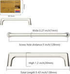 Amerdeco 10 Pack Brushed Satin Nickel Cabinet Pulls 5 Inch(128MM) Hole Centers Kitchen Cabinet Handles Hardware Kitchen Handles for Drawer Pulls ZH0041