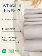 Extra Deep Full Sheet Set - 6 Piece Breathable & Cooling Sheets - Hotel Luxury Bed Sheets Set - Easy & Secure Fit - Soft, Wrinkle Free & Comfy Sheets Set - Light Grey Sheet Set with Extra Deep Pockets