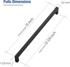 JOY DECOR 40 Pack Cabinet Handles, Black Cabinet Pulls, 12-3/5 Inch Kitchen Closet Handles Square Drawer Pulls Stainless Steel Drawer Hardware, 320mm Hole Centers