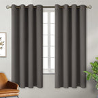 BGment Blackout Curtains for Bedroom - Grommet Thermal Insulated Room Darkening Curtains for Living Room, Set of 2 Panels, Each 55 x 69 Inch, Grey