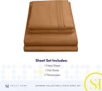 Queen Size Bed Sheets - Breathable Luxury Sheets with Full Elastic & Secure Corner Straps Built In - 1800 Supreme Collection Extra Soft Deep Pocket Bedding Set, Sheet Set, Queen, Mocha