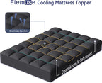 ELEMUSE Queen Black Mattress Topper for Back Pain, Extra Thick Mattress Pad Cover, Plush Soft Pillowtop with Elastic Deep Pocket, Overfilled Down Alternative Filling