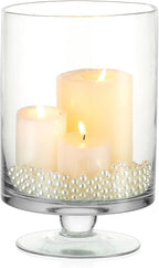 Glass Candle Holder for Pillar Candles - Large Glass Vases for Table Decoration, Clear Hurricane Candle Holder for Wedding Christmas Halloween Party Centerpiece Dining Room Decor, Gifts for Women