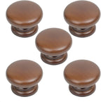 Mysummer 5 Pack Round Wood Drawer Knobs Walnut Finished Kitchen Cabinet Pulls Handles Hardware for Kitchen Cabinets Furniture Dresser Wardrobe Cupboard Drawer Pulls Knobs 33x25mm/1.3x0.98inch(DiaxH)