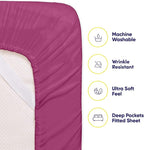 Queen Sheets Berry - 6 Piece 1500 Supreme Collection Fine Brushed Microfiber Deep Pocket Queen Sheet Set Bedding - 2 Extra Pillow Cases, Great Value, Queen, Berry