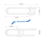 Vmaisi 10 Pack Baby Sliding Cabinet Locks - Adjustable U Shaped Child Safety Locks,Childproof Latches for Kitchen Bathroom Storage Cupboards Doors, Handles and Knobs White (10)