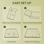ZonLi Japanese Floor Futon Mattress Full Size 75"x 54", 100% Cotton Cover 2.5'' Thicken Tatami Mattress, Foldable Sleeping Pad, Portable Dormitory Tatami Mat, Roll Up Floor Lounger Bed for Adult