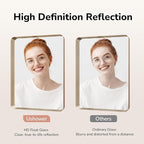 USHOWER Gold Bathroom Mirrors 24"x36" 2 Pack, Brushed Gold Rectangle Mirrors for Over Sink, Rounded Corner, Aluminum Frame, Anti-Rust, Tempered Glass, Horizontal or Vertical Mounted