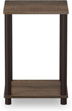 FURINNO Turn-N-Tube Haydn 2-Pack End Table, Walnut/Brown