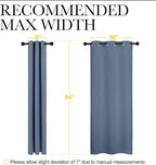 NICETOWN Triple Weave Thermal Insulated Ring Top Blackout Window Curtains for Guest Room (Stone Blue, Double Panels, 42 inches x 84 inches)