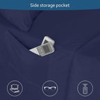 King Size Sheets Set for Air Mattress - Deep Pocket King Sheet Set - 3Pcs Side Storage Pocket Fitted Sheet & Pillowcases Easily Fits 16in to 24in Pillow Top Air Bed Mattress - Navy Blue