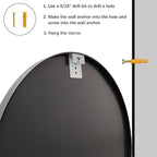 Round Mirror 28 inch, Round Black Mirror, Circle Bathroom Mirrors Metal Frame, Wall Mounted Circle Mirrors for Bathroom, Living Room, Hallway, Farmhouse.