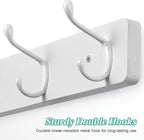 2 Pack Coat Rack Wall Mount - White Coat Hooks Wall Mounted for Sunglasses Jackets Hats Purse Dog Leashes Towels - Coat Hanger for Entryway Closet Mudroom Laundry Room Bathroom