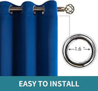 BGment Blackout Curtains for Bedroom - Grommet Thermal Insulated Room Darkening Curtains for Living Room, 52 x 108 Inch, 2 Panels, Royal Blue