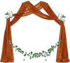 Socomi Wedding Arch Draping Fabric 1 Panel 29" x 19Ft Terracotta Sheer Chiffon Curtain Drapes 6 Yards for Wedding Ceremony Birthday Party Decoration