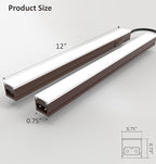 Under Cabinet Lighting Plug in, 12 Inch 2 Pcs, Linkable AC120V 3CCT 3000K/4000K/5000K Ultra Slim, LED Under Cabinet Lights for Counter Light, Kitchen, Shelf, Sink, Workshop, Desk, Bronze