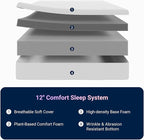 Avenco Full Size Mattress, 12 Inch Full Mattress in a Box with Comfort Memory Foam for Comfort Sleep & Pain Relief, Guestroom Bed Mattresses, CertiPUR-US Certified Full Mattresses