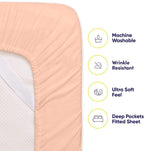 King Size Bed Sheets - 6 Piece 1500 Supreme Collection Fine Brushed Microfiber Deep Pocket King Sheet Set Bedding - 2 Extra Pillow Cases, Great Value, King, Peach