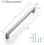 Ravinte 25 Pack Brushed Nickel Kitchen Cabinet Handles 7-1/2 Inch Cabinet Pulls Square Kitchen Hardware for Cabinet Drawer Pulls Drawer Handles Come with Screwdriver