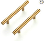 Ravinte 6 Pack 5 Inch Cabinet Pulls Brushed Brass Stainless Steel Kitchen Drawer Pulls Cabinet Handles 5”Length, 3” Hole Center