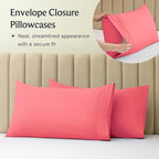 LuxClub 4 PC Sheet Set Bed Sheets Deep Pockets 16" Eco Friendly Wrinkle Free Cooling Machine Washable Hotel Bedding Silky Soft - Vermilion Full
