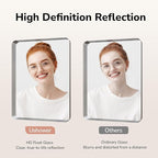 USHOWER Brushed Nickel Bathroom Mirror 22"x30", Silver Rectangle Mirror for Over Sink, Rounded Corner, Aluminum Frame, Anti-Rust, Tempered Glass, Horizontal or Vertical Mounted