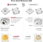 BTF-LIGHTING WS2812B IC RGB 5050SMD Pure Gold Individual Addressable LED Strip 16.4FT 150LED 30LED/m Flexible Full Color IP30 DC5V for DIY Chasing Color Project(No Adapter or Controller)