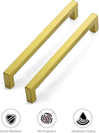 Ravinte 1 Pack 7-1/2 Inch Square Cabinet Handles Cabinet Pulls Brushed Brass Drawer Pulls Kitchen Cabinet Hardware Kitchen Handles for Cabinets Cupboard Handles Drawer Handles