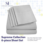 Queen Sheets Silver - 6 Piece 1500 Supreme Collection Fine Brushed Microfiber Deep Pocket Queen Sheet Set Bedding - 2 Extra Pillow Cases, Great Value, Queen, Silver