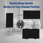 Room Divider 6FT Portable Room Dividers and Folding Privacy Screens, 136'' W Fabric Divider for Room Separation, 4 Panel Partition Room Dividers Freestanding Wall Divider Screen for Dorm Studio Office