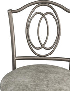 Hillsdale Emerson Metal Vanity Stool, Silver, 51053A