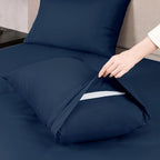 Mejoroom King Size Bed Sheet Set - Hotel Luxury 1800 Bedding Sheets & Pillowcases - 16" Deep Pocket Fitted Sheet, Soft, Breathable, Wrinkle & Fade Resistant - 4 Piece(King,Navy)