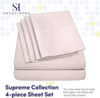 Twin Size Bed Sheets - 4 Piece 1500 Supreme Collection Fine Brushed Microfiber Deep Pocket Twin Sheet Set Bedding - 1 EXTRA PILLOW CASES, GREAT VALUE, Twin, Pale Pink