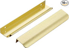 Ravinte Hardware 10 Pack Gold Cabinet Handles, 7.8 Inch (200mm) Finger Edge Pulls, 6-1/4 Inch Hole Center, Finger Pulls for Cabinets