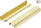 Ravinte Hardware 8 Pack Gold Cabinet Handles, 7.8 Inch (200mm) Finger Edge Pulls, 6-1/4 Inch Hole Center, Finger Pulls for Cabinets