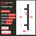 homdiy Black Cabinet Handles 10Pack 3-3/4inch Hole Center Kitchen Drawer Pulls and Knobs Stainless Steel Cabinet Hardware for Bathroom, Cupboard