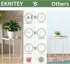 EKNITEY End Table,Folding Metal Side Table Waterproof Small Coffee Table Sofa Side Table with Removable Tray for Living Room Bedroom Balcony and Office