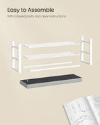 SONGMICS Shoe Bench, Storage Bench, Entryway Bench with Cushion, Shoe Shelf with Seat, Space-Saving, Modern Style, for Living Room, Bedroom, Hallway, Dove Gray and Cloud White ULBS579W01